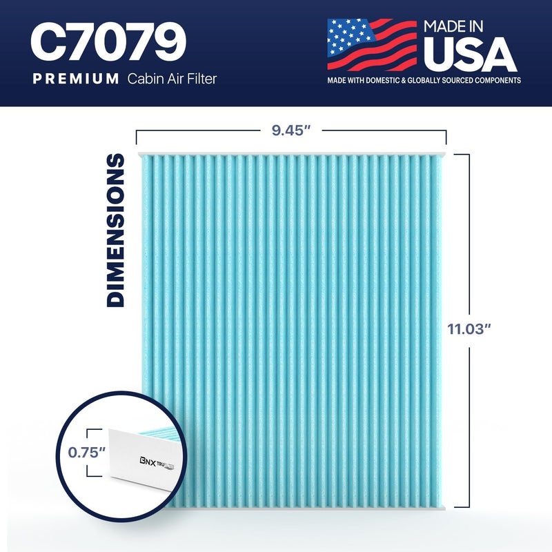 BNX TruFilter C7079 Cabin Air Filter, HEPA 99.97%, Compatible With Nissan Altima, Maxima, Murano, Pathfinder; Infiniti JX35, Q60, QX60 - Image 3